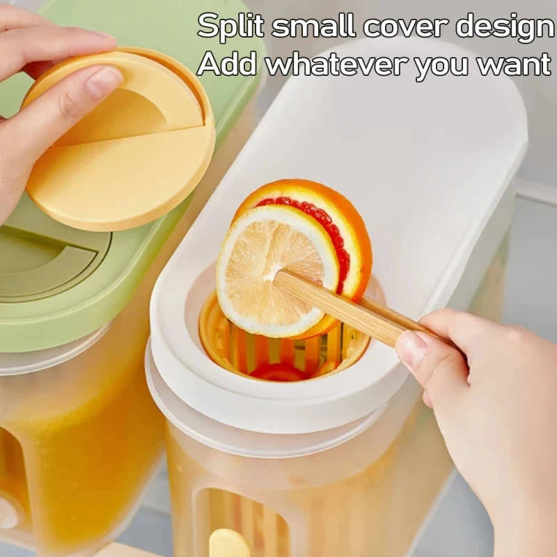Super Convenient Cold Kettle With Faucet, Lemon Bottle, Drink Set, Kitchen Ice Drink, Fruit Tea, Col