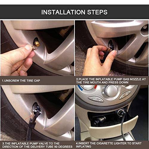 Portable 12V 250 PSI Electric Car Tire Air Compressor