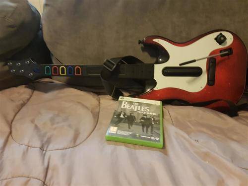 Guitar Hero Controller + The Beatles Rockband Game XBOX 360