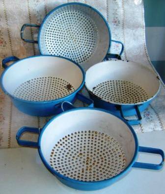 Vintage Scandinavian Enamelware Colanders