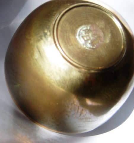 Vintage Brass Chinese Rice Bowl with Lid.