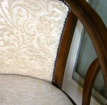 Two Occasional Chairs with horse shoe arm/back rest.  Recently reupholstered.