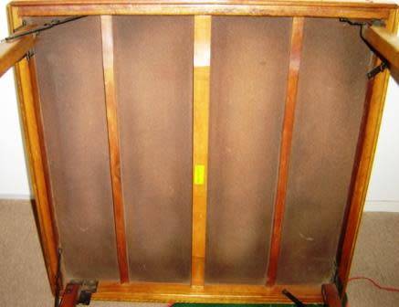 Bridge Table.   Made of Saligna  timber, needs TLC.