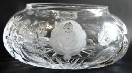 Vintage Cut Glass Powder Bowl and Lid.