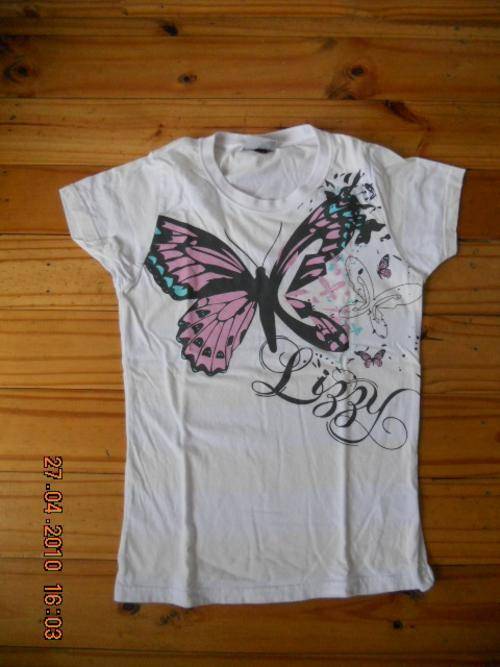 LIZZY TSHIRT - WHITE AND PINK - BARGAIN BUY!