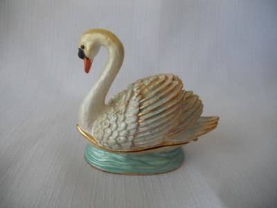 Swan Treasurine Secret Trinket Box