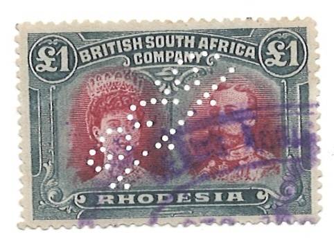 BRITISH SOUTH AFRICA COMPANY ONE POUND DOUBLE HEAD