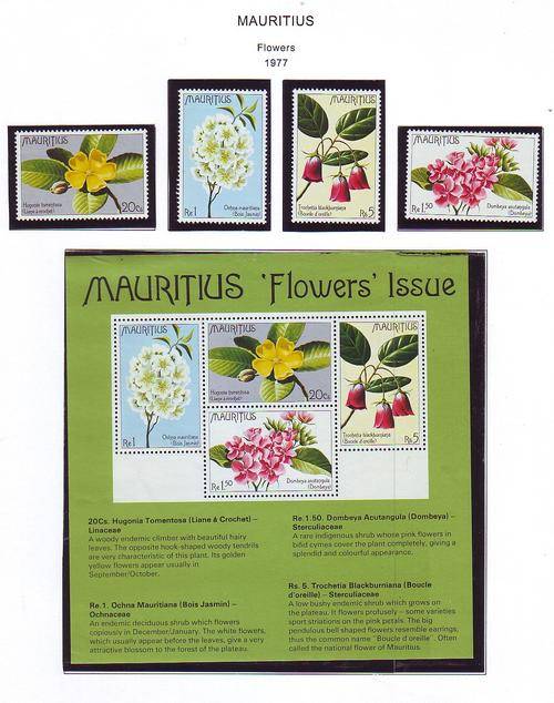 MAURITIUS FLOWERS BLOCK 1971