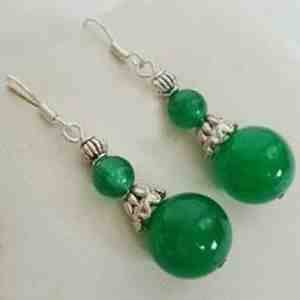 BFA - GREEN JADE TIBETAN SILVER EARRINGS