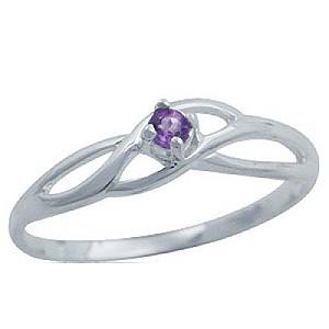 BFA - AMETHYST GEMSTONE STERLING SILVER RING - SIZE 8