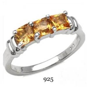 BFA - CITRINE GEMSTONE and SILVER RING - SIZE 'M'