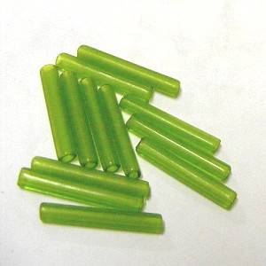 BFA - GREEN LARGE BUGLE BEADS 22x3.5mm (pack of 10)
