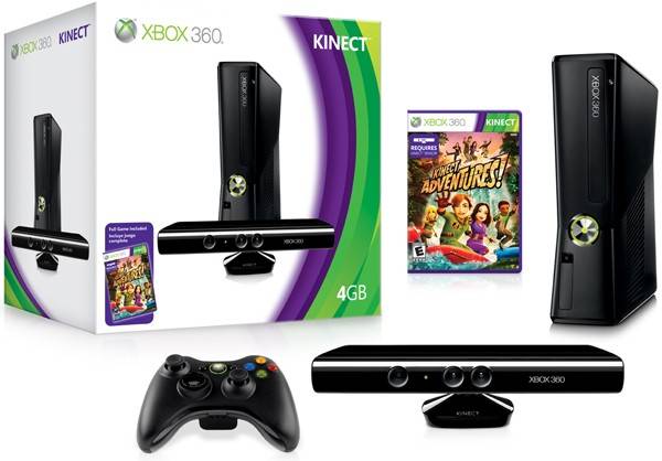 XBOX 360 4GB KINECT BUNDLE + KINECT ADVENTURES - USED IN EXCELLENT CONDITION