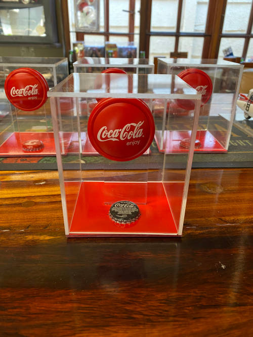 COCA COLA YO-YO IN CUSTOM DISPLAY CASE
