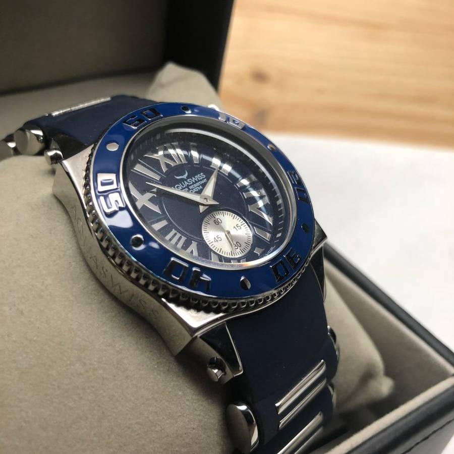RRP: R12,000.00 Aquaswiss Women's Swissport Watch Mystique Blue Silicone OFFICIAL