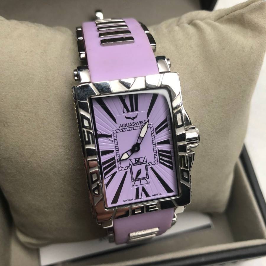 RRP: R10,000.00 Aquaswiss Women's Anchor L Watch Violet Silicone OFFICIAL