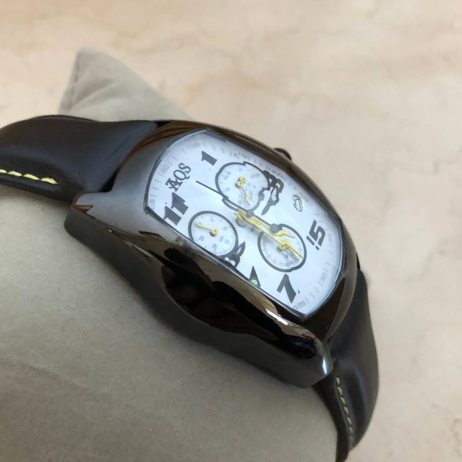 Retail: R15,069.00 AQUASWISS Men's Ice Pyramid Chronograph Watch Ionized with Black Leather