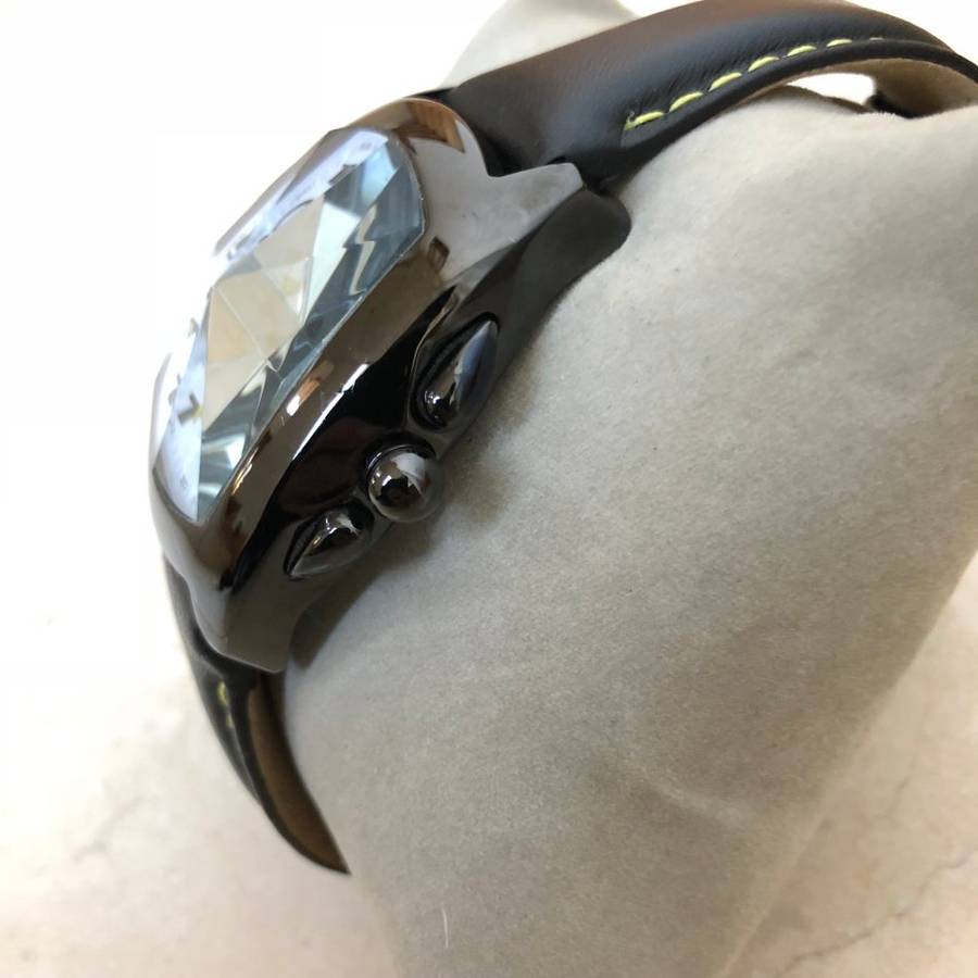 Retail: R15,069.00 AQUASWISS Men's Ice Pyramid Chronograph Watch Ionized with Black Leather