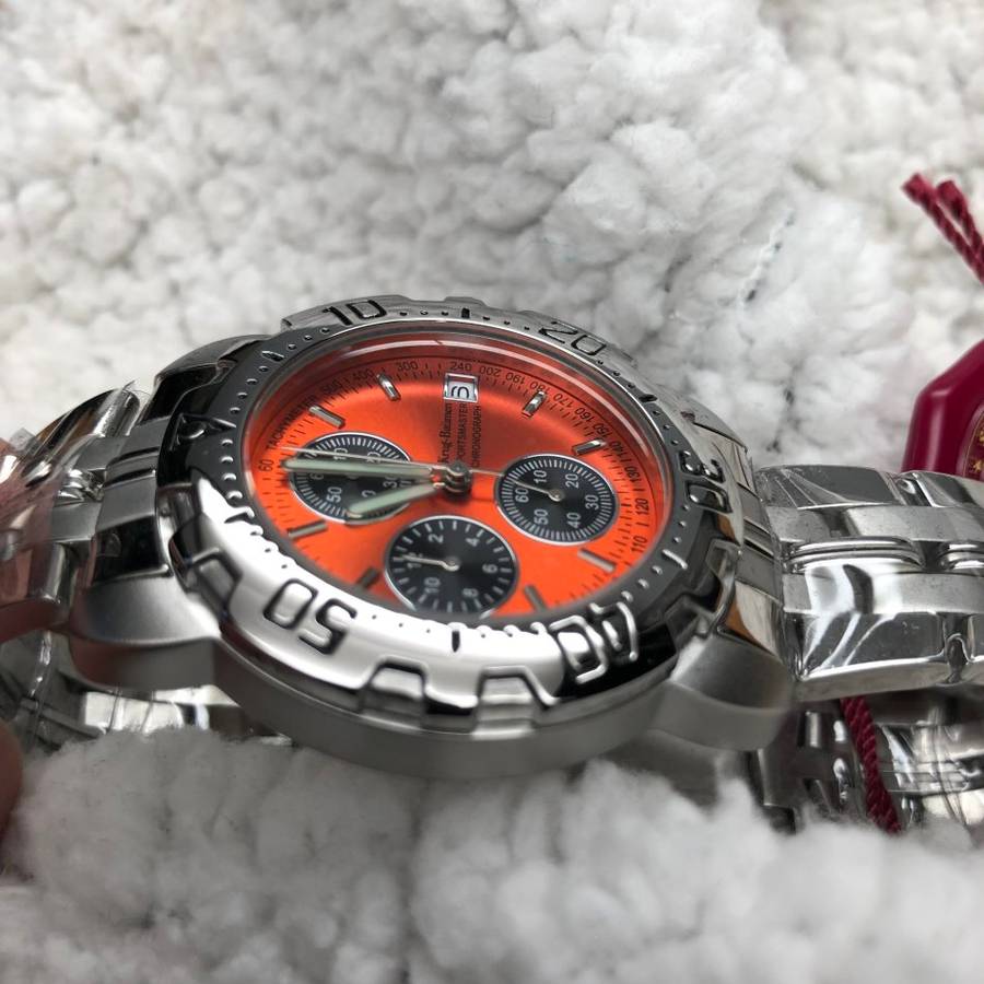New RRP £625/R11,000.00 Krug Baumen Sportsmaster Orange Chronograph Watch BRAND NEW