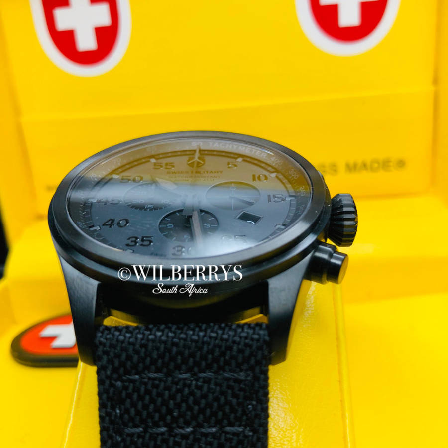 Retail: R14,999.00 CX Swiss Military MEN'S Hawk Nero Chronograph Graphite Dial Watch Brand New!!!!!