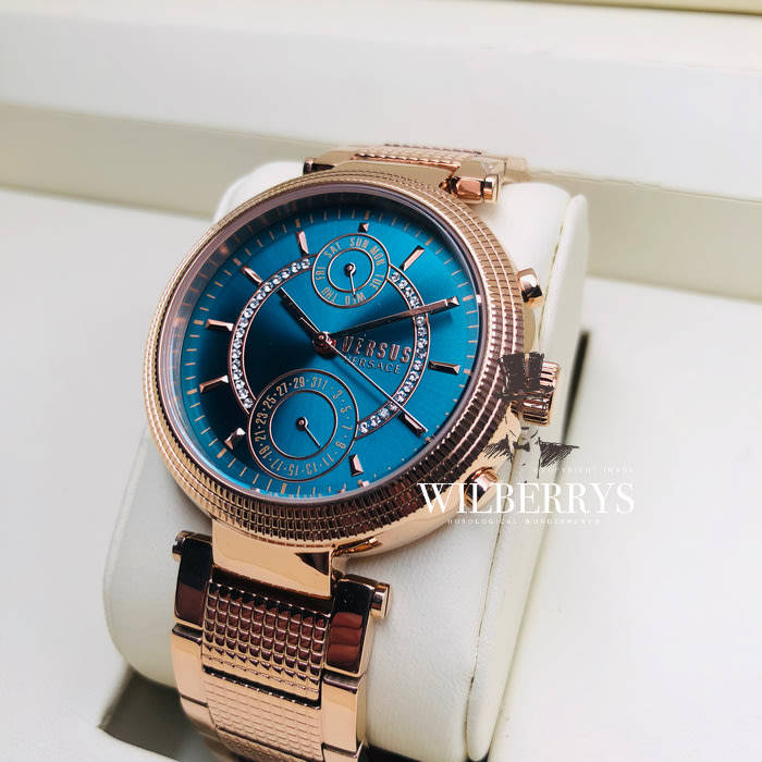 VERSACE Women's VERSUS Star Ferry Teal Soleil Rose Gold Plated Watch BRAND NEW IN BOX + PAPERS