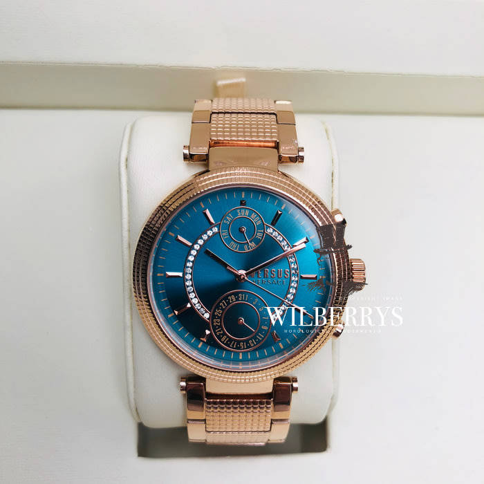VERSACE Women's VERSUS Star Ferry Teal Soleil Rose Gold Plated Watch BRAND NEW IN BOX + PAPERS
