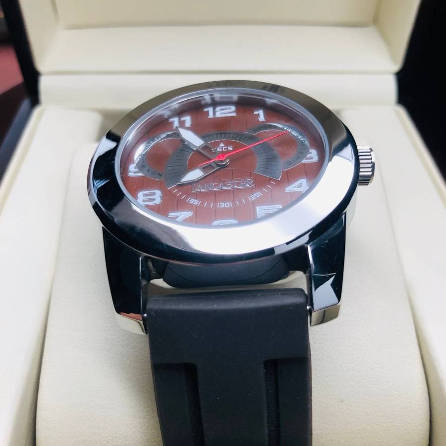 Retail: R5,999.00 LANCASTER Italy Mens Motief Silicone Watch BRAND NEW BOXED