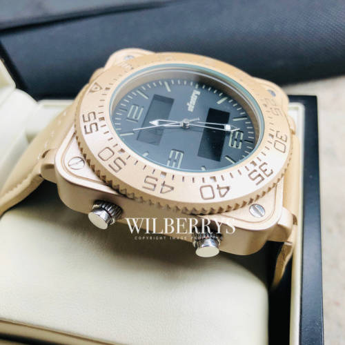 INFANTRY MILITARY CO. Tank XL 47mm DUAL MOVEMENT Watch with Leather Band BOXED, FULLY LOADED!