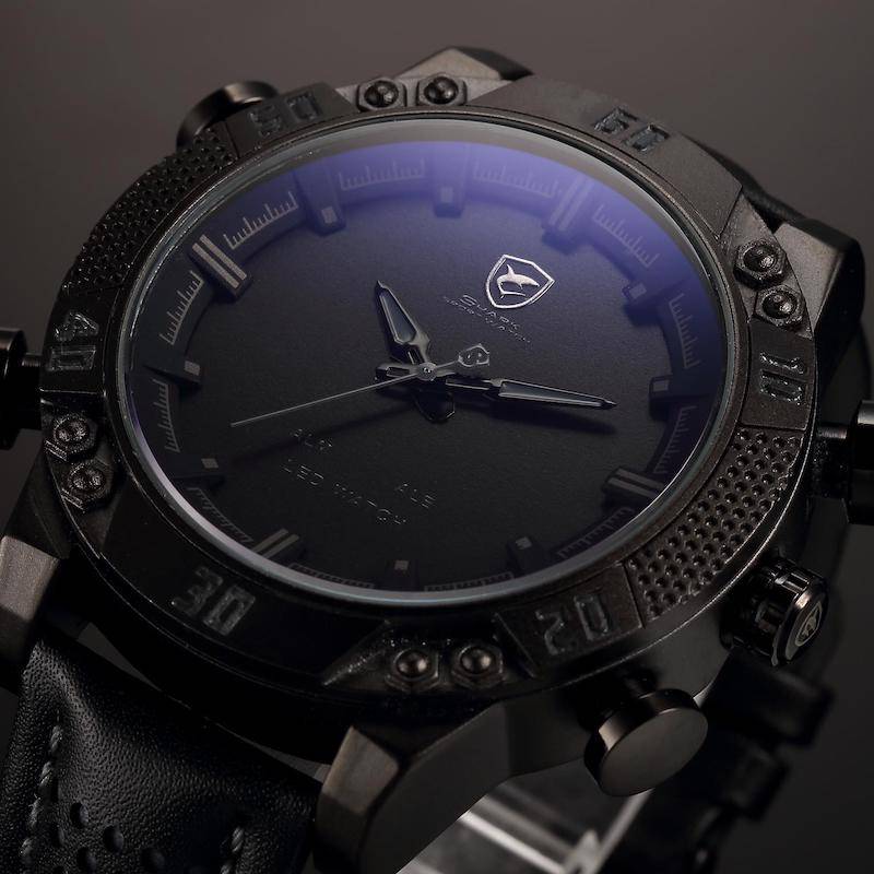 SHARK The Kitefin shark Dual Analog/Digital Dual Movement 50MM Watch BRAND NEW