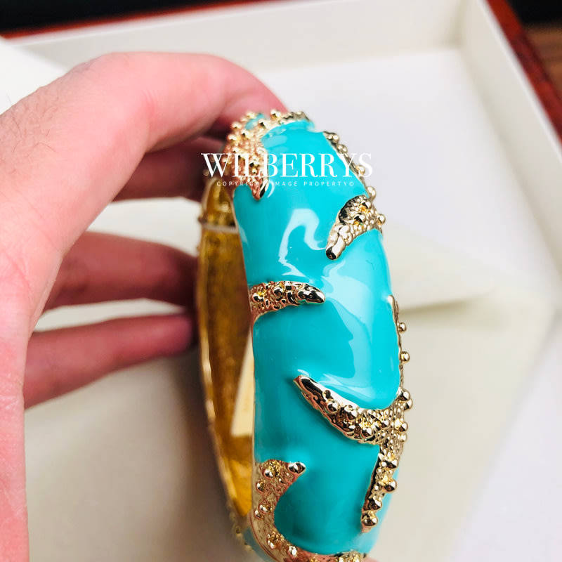 last 1! Must see! Retail: R2,000.00 AMRITA NEW YORK Bali Enamel Cuff Turquoise Cuff