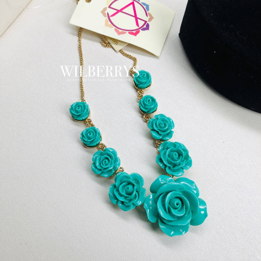 last 1 left! Retail: R1,900.00 AMRITA NEW YORK  Tea Rose Necklace Turquoise