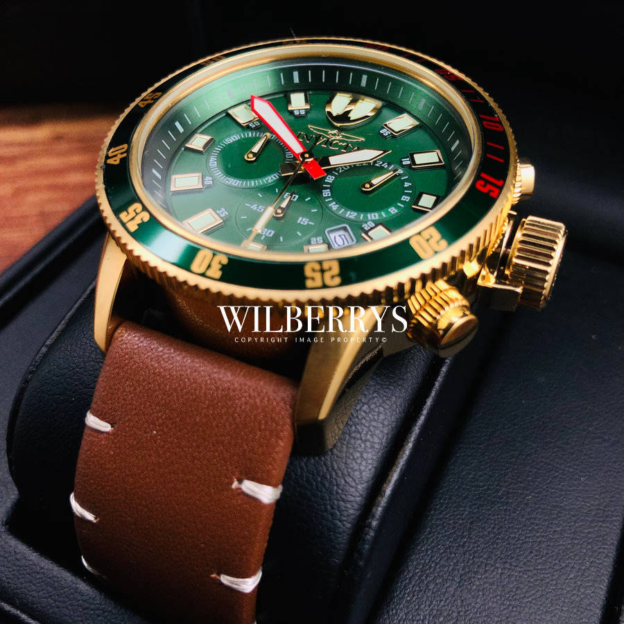 Retail: R9,999.00 INVICTA Men's 18k Gold pl. CASINO ROYALE THICK/HEAVY CHRONO Watch BRAND NEW