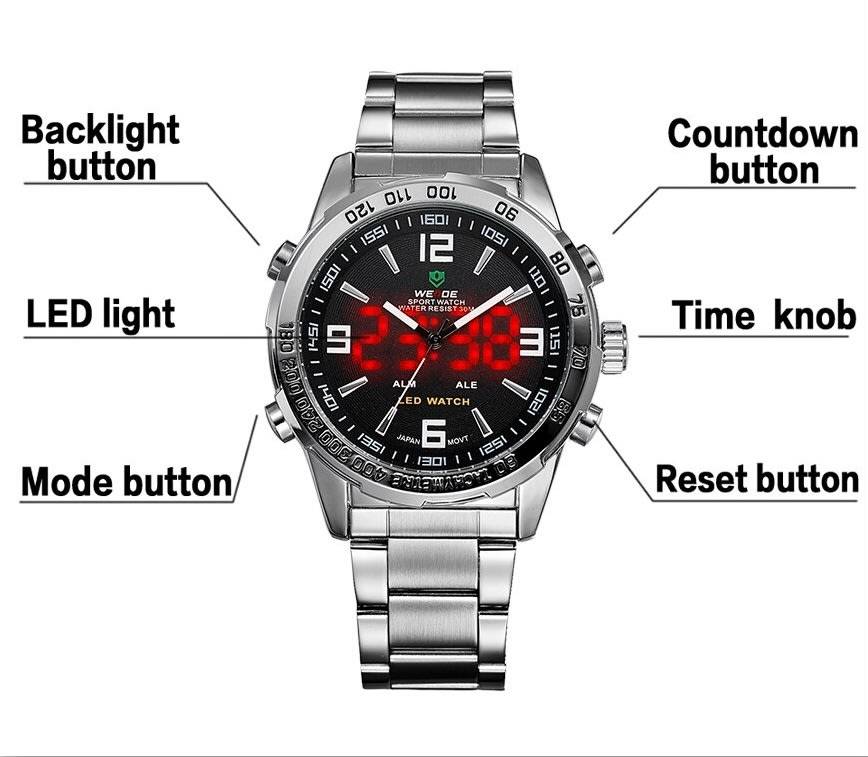 WEIDE Men's LED Alarm Silver Edition Watch BRAND NEW official SA store