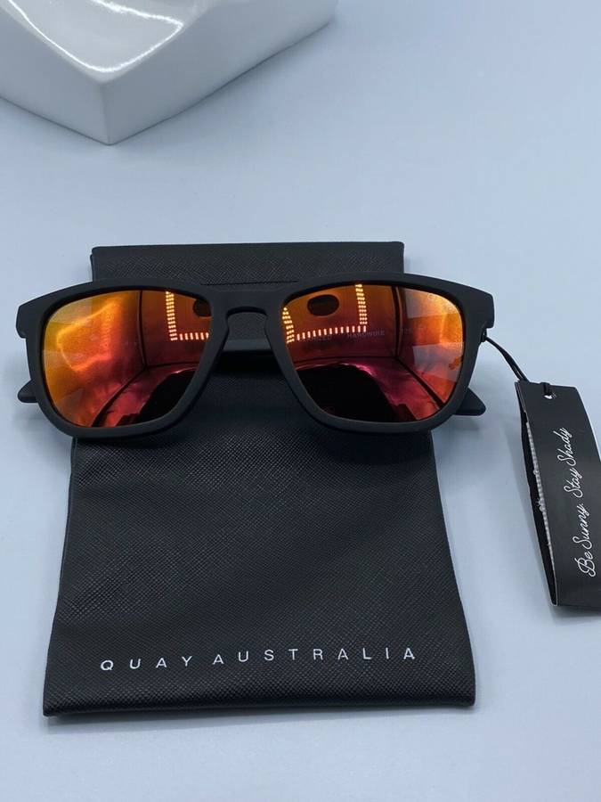 HOT!! QUAY Men's A-ROD POLARIZED HardWire BLACK/ORANGE Sunglasses **100% AUTHENTIC**