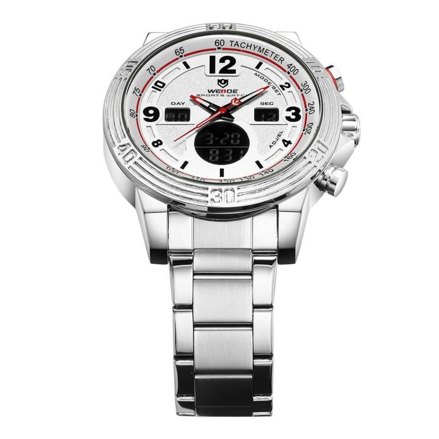 WEIDE Men's Tachy Classic White Steel Watch BRAND NEW official SA store