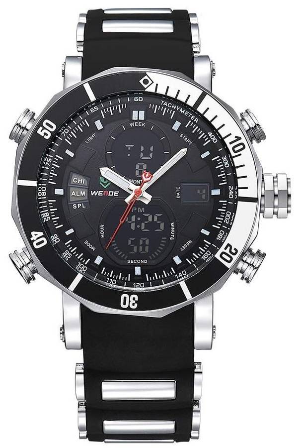 WEIDE Men's HAMMERHEAD Dual Time Black/White Dual Time + ALARM Watch BRAND NEW official SA store