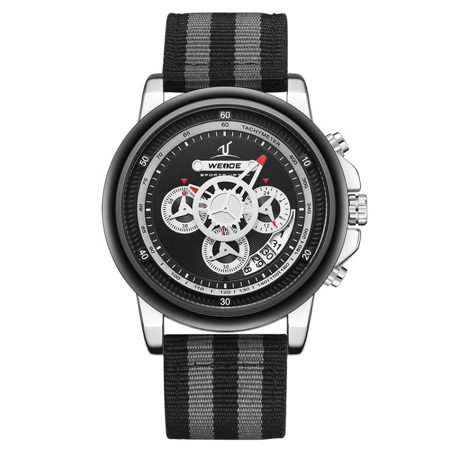 WEIDE Men's Europa Chronograph Nylon Grey Tones Watch BRAND NEW official SA store