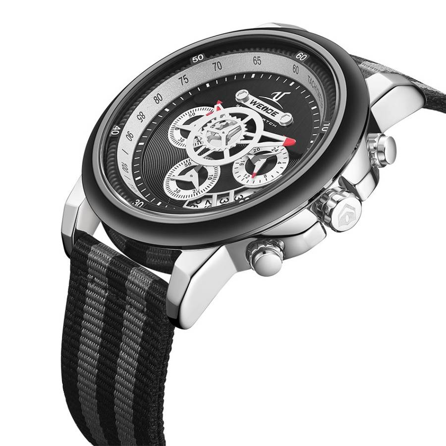 WEIDE Men's Europa Chronograph Nylon Grey Tones Watch BRAND NEW official SA store