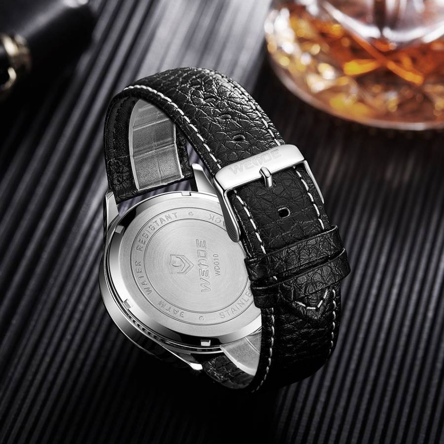 WEIDE Men's Bullet White/Black Leather Pilot Watch BRAND NEW official SA store