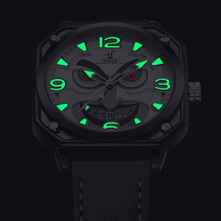 WEIDE Men's Joker Leather Black/Silver Date Luminous Watch BRAND NEW official SA store