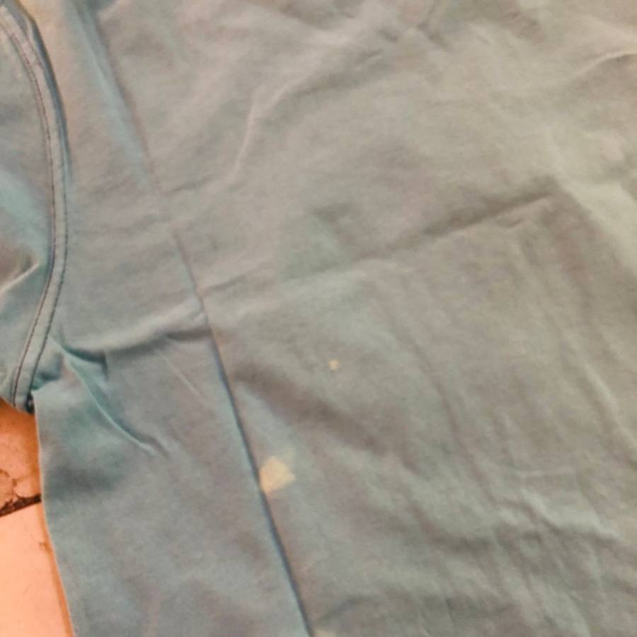 HUGO BOSS Turquoise World Tee Shirt Brown Trim  - 100% GENUINE NEW good condition