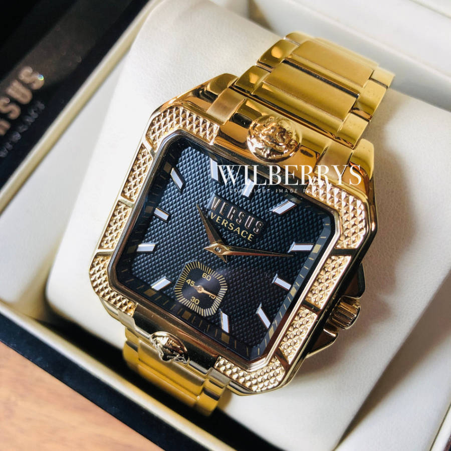 last 1* Retail: R9000.00* VERSACE Men's Versus Enigma Steel FULL GOLD pl. Parisan Watch NEW IN BOX