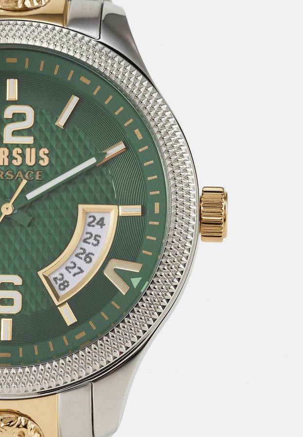 **Retail: R9,000.00** VERSACE Men's Reserve Two Tone EMERALD GREEN Versus Watch NEW IN BOX
