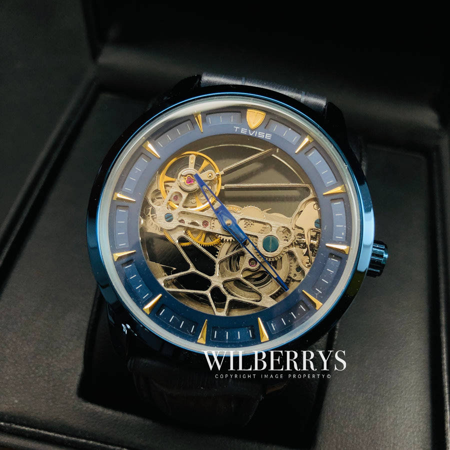 Retail: R2,599.00 TEVISE ® Men's Hollow Automatic Blue Edition Watch BRAND NEW