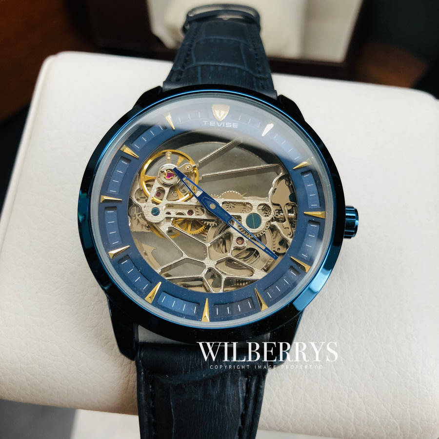 Retail: R2,599.00 TEVISE ® Men's Hollow Automatic Blue Edition Watch BRAND NEW