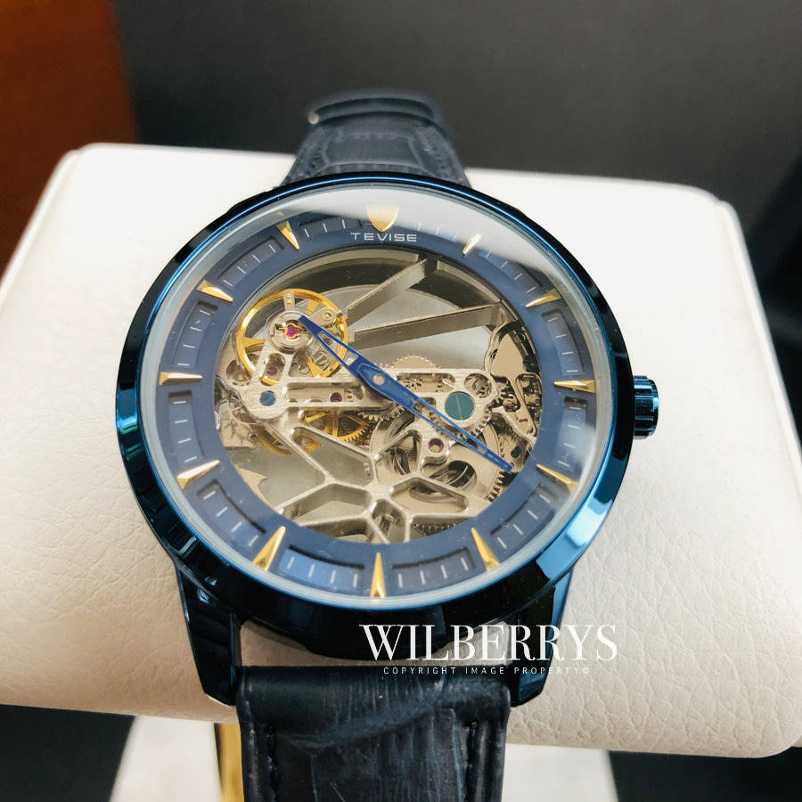 Retail: R2,599.00 TEVISE ® Men's Hollow Automatic Blue Edition Watch BRAND NEW