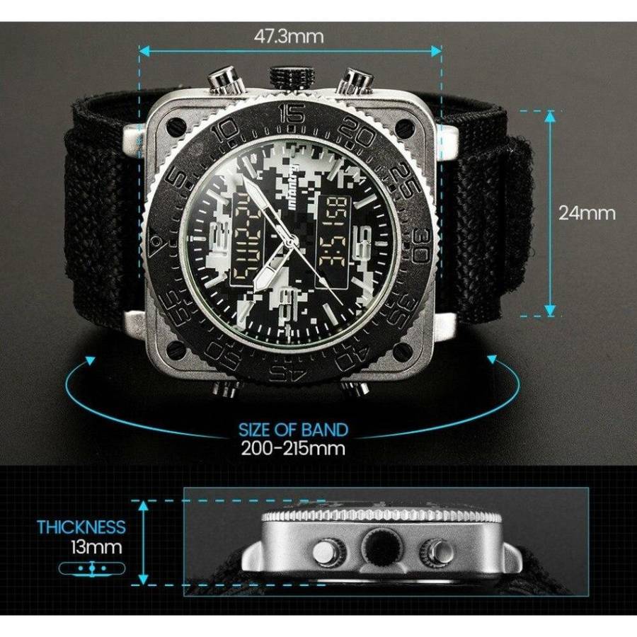 Retail: R3,999.00 INFANTRY MILITARY CO. Men`s Tank GOLD EDITION 47mm BIG Dual Movement Watch NEW