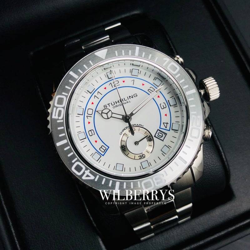 Retail: R7,999.00 STUHRLING ORIGINAL® Men's YACHTMAN 100M Chrono Watch BRAND NEW