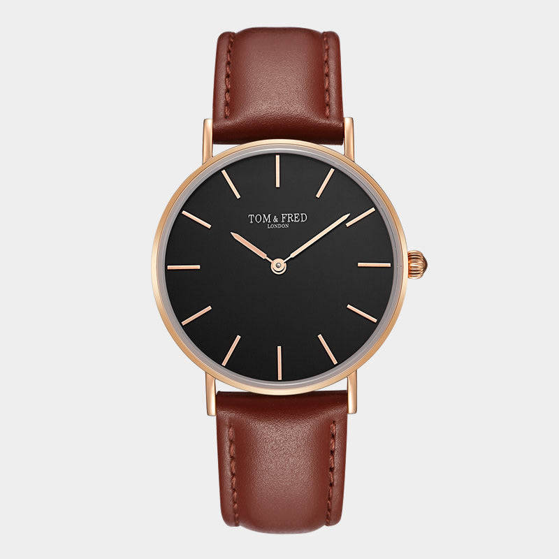 Retail: R2999.00 TOM & FRED LONDON Women's British Draycott BROWN Leather Watch