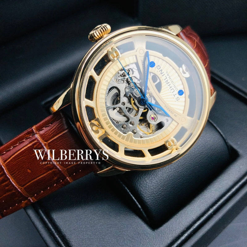 Retail: R8,699.00 STUHRLING ORIGINAL® Men`s 48mm SKELETON RESERVE Automatic Watch
